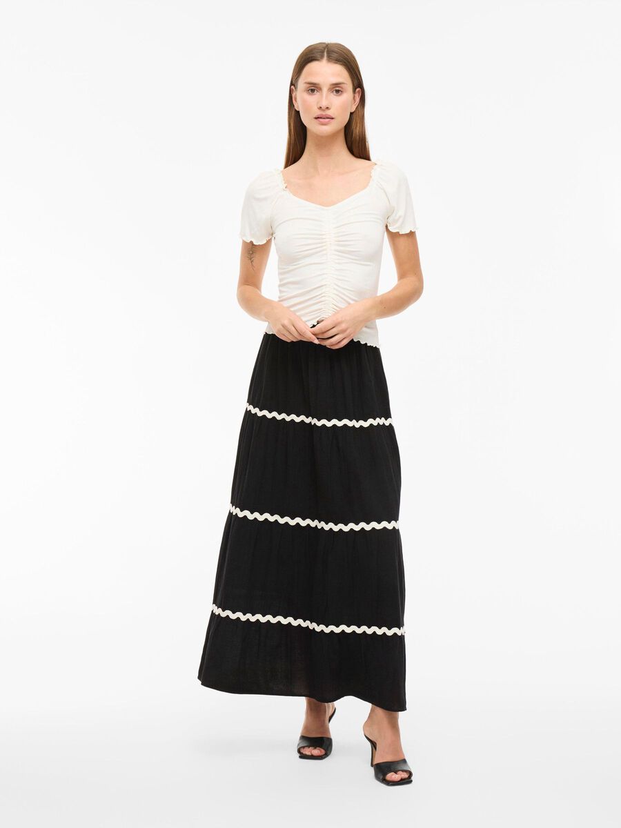 Manda High Waisted Maxi Skirt (Black Beauty)