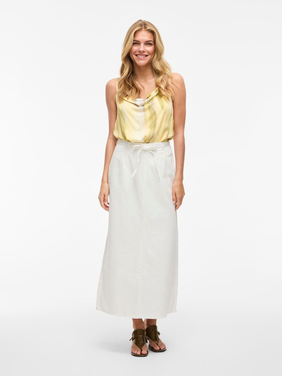 Paige Denim Maxi Skirt (White)
