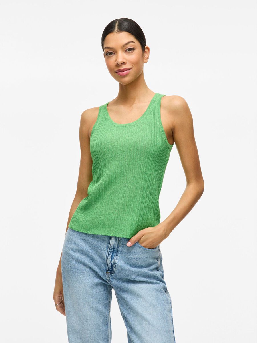 Fallon Knitted Vest Top (Summer Green)