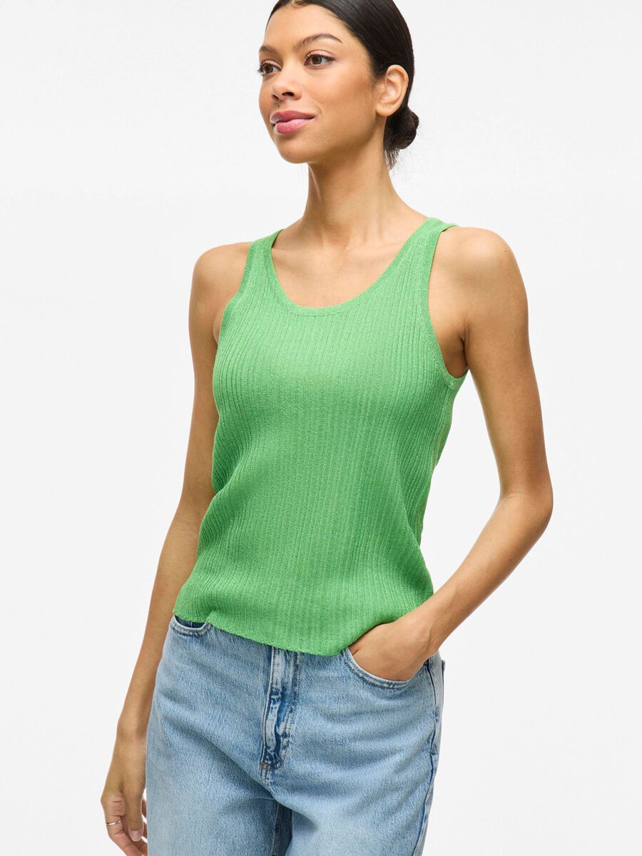 Fallon Knitted Vest Top (Summer Green)