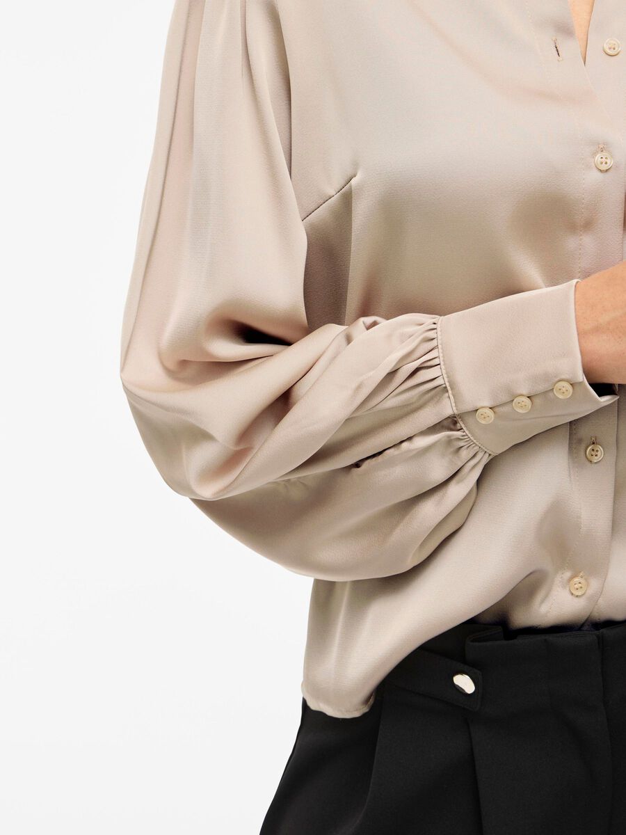 Nina Balloon Sleeved Shirt (Cement)