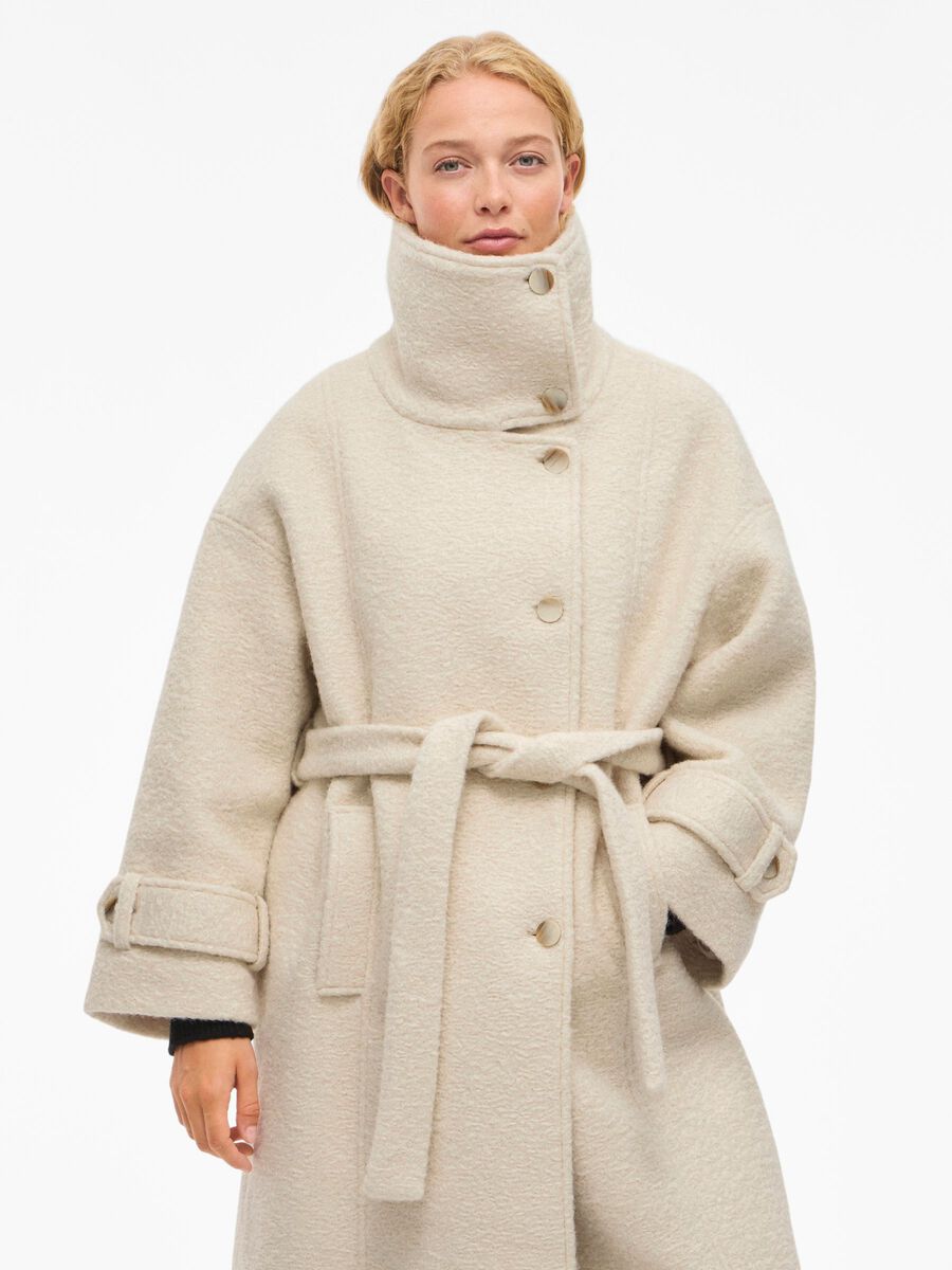 Kera Boucle Belted Coat (Birch)
