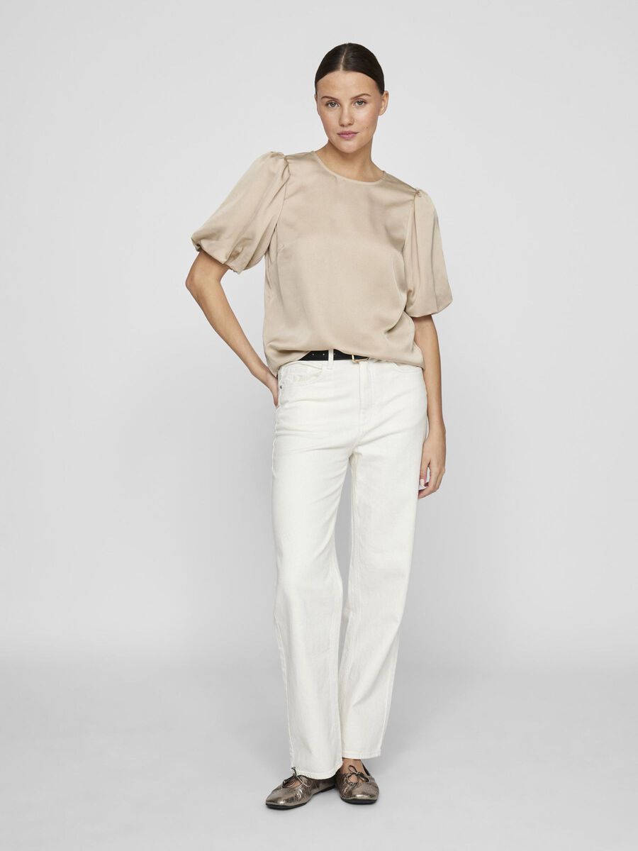 Vanessa Puff Sleeve Top (Cement)