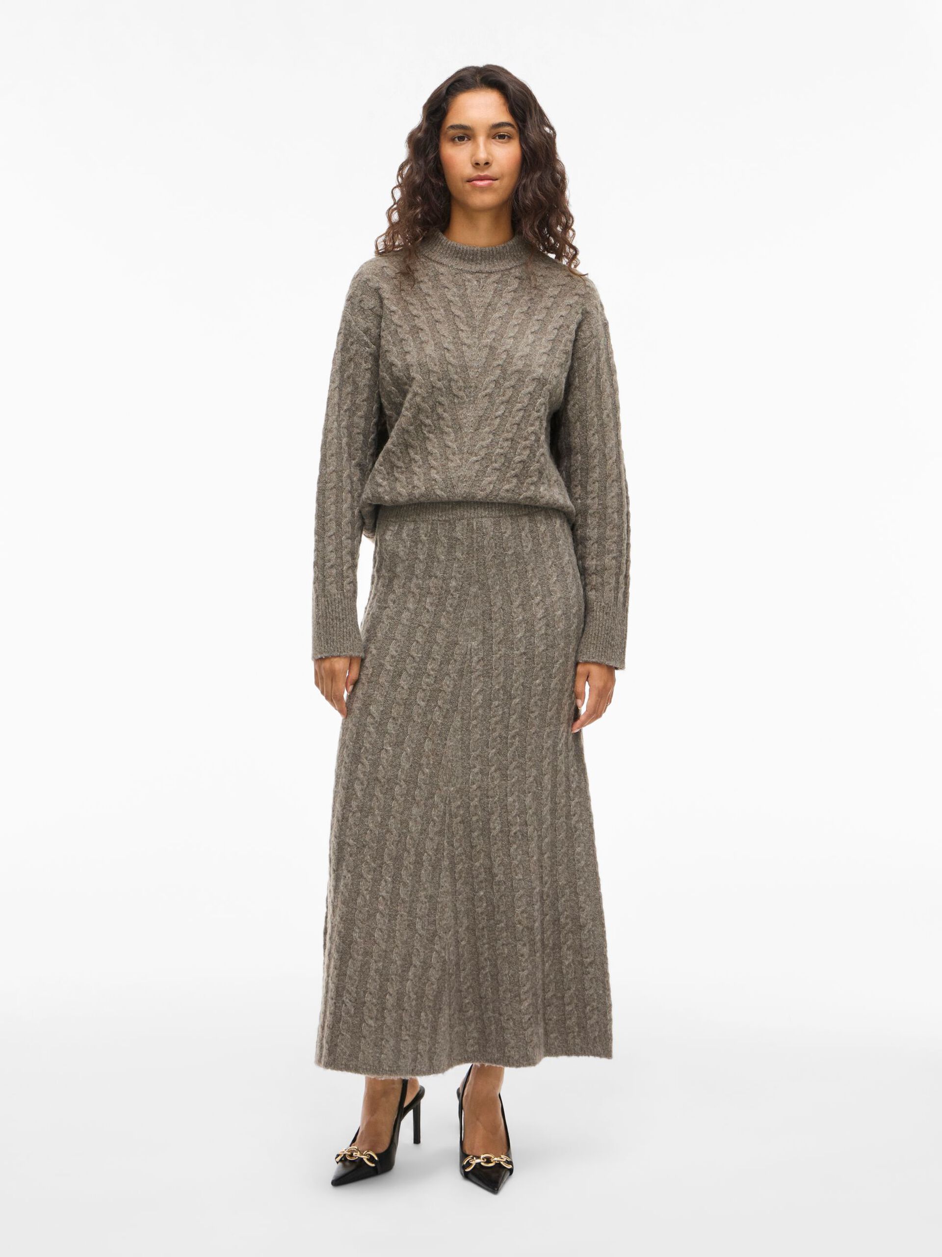 Daisy Knit Ankle Skirt (Falcon/Melange)