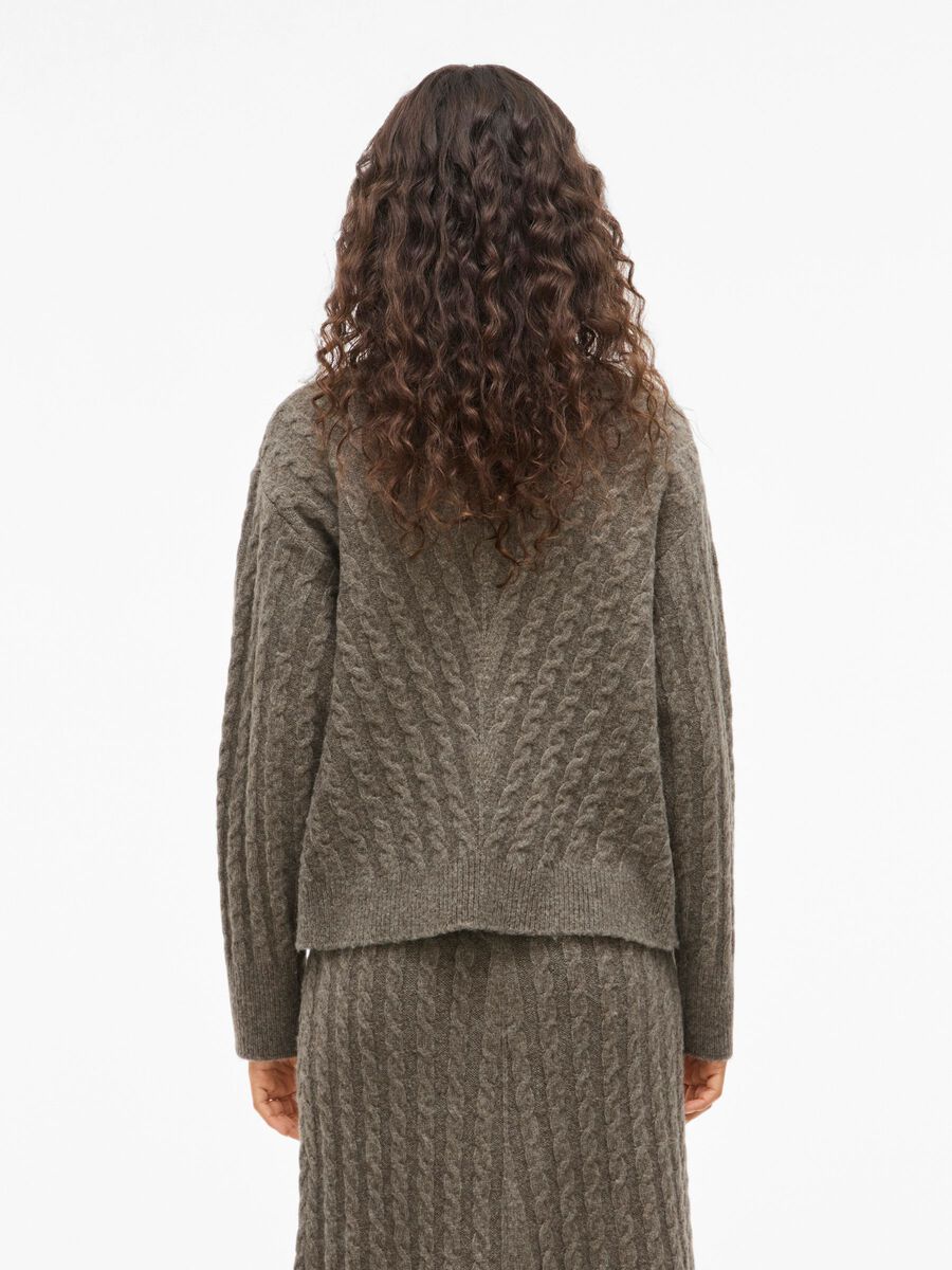 Mandy High Neck Knit Jumper (Falcon/Melange)