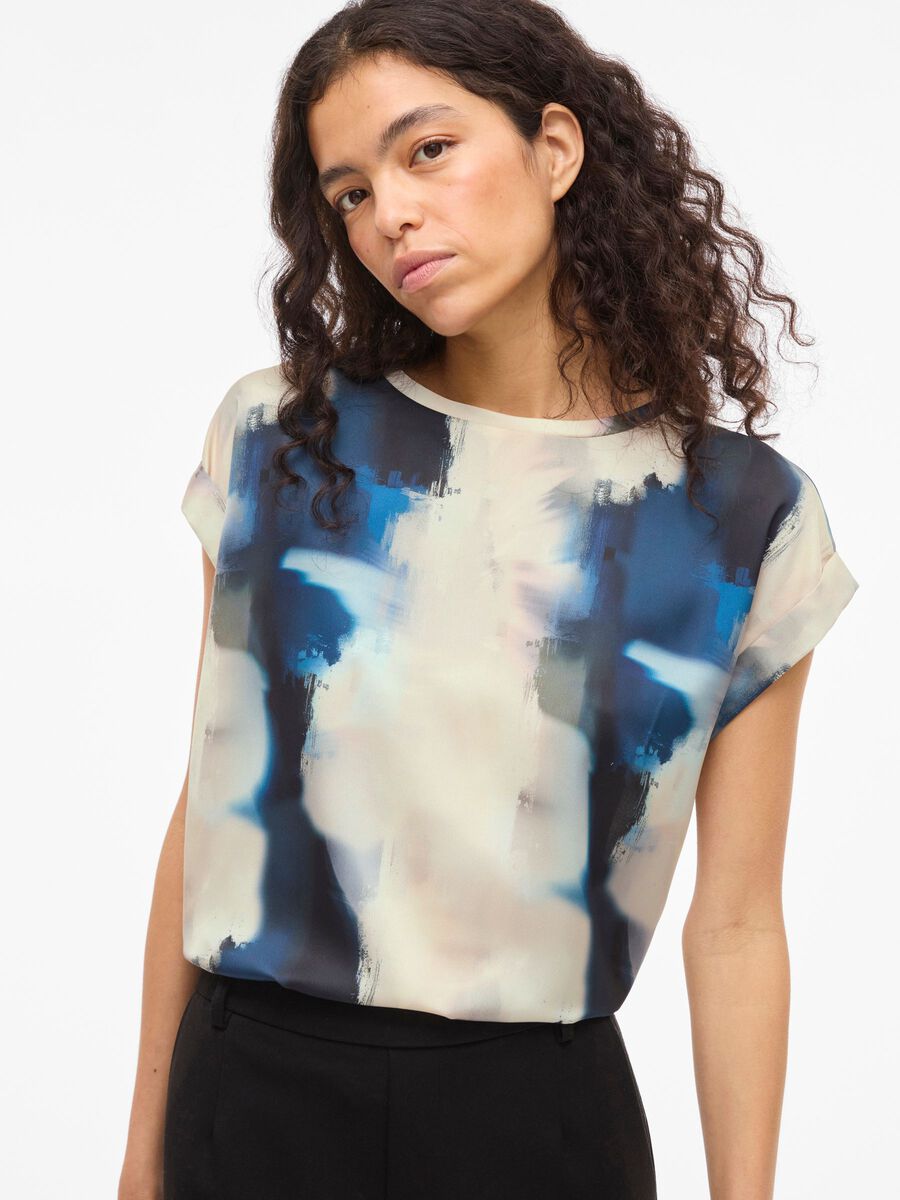 Evanne Satin Top (Navy Blazer/Hia Blue)