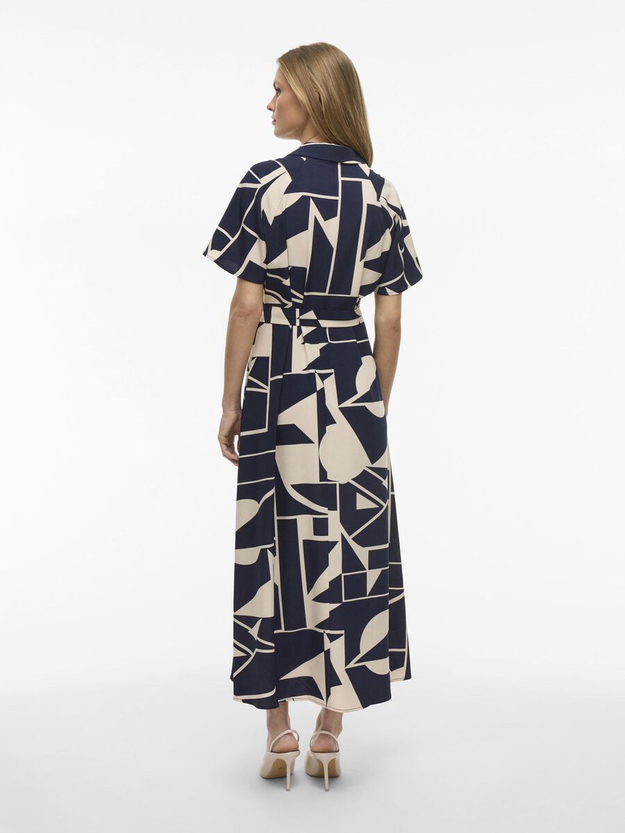 Eve Midi Shirt Dress (Navy/Birch)