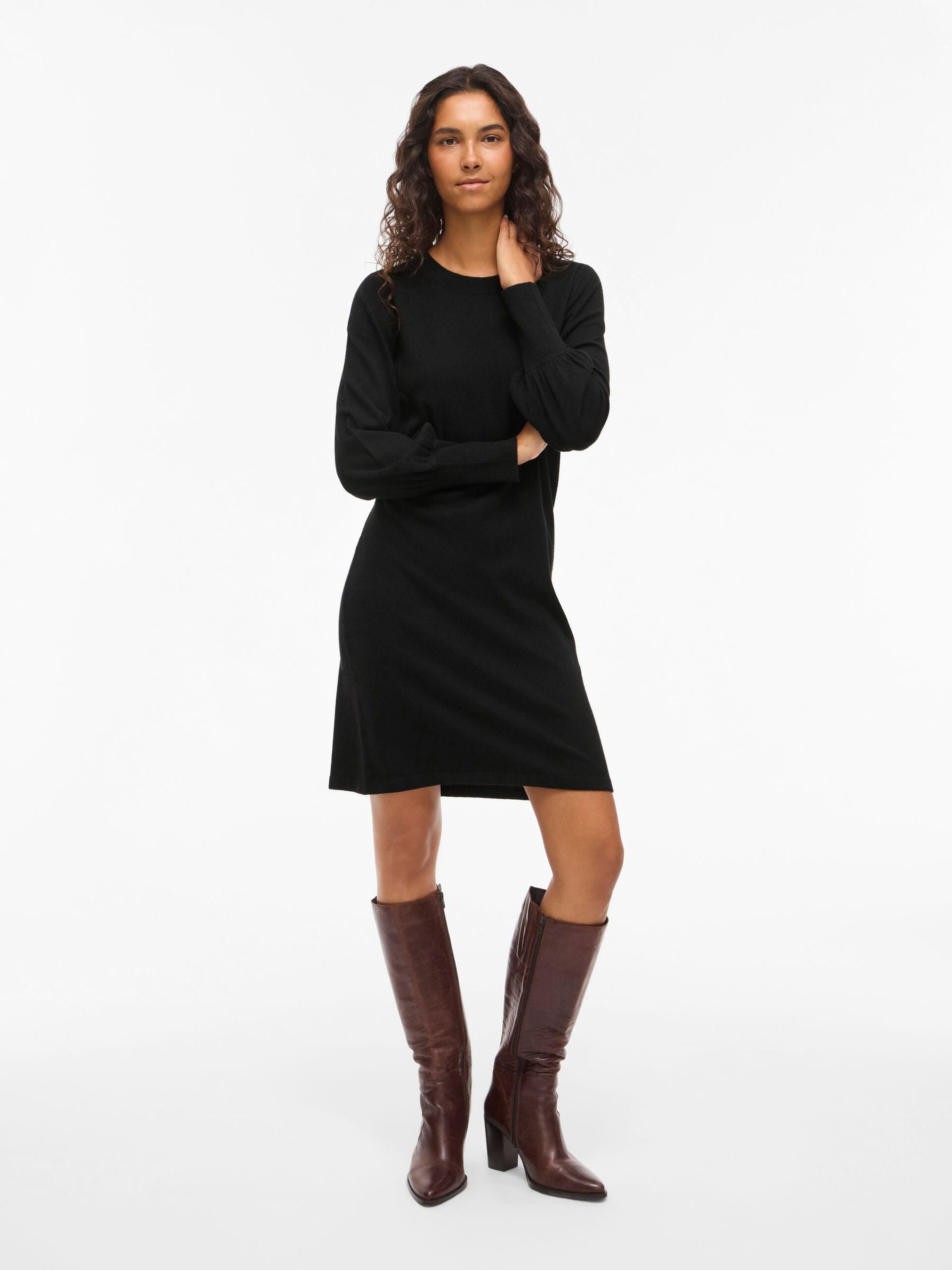 Kerry Long Sleeve Knit Dress (Black Beauty)