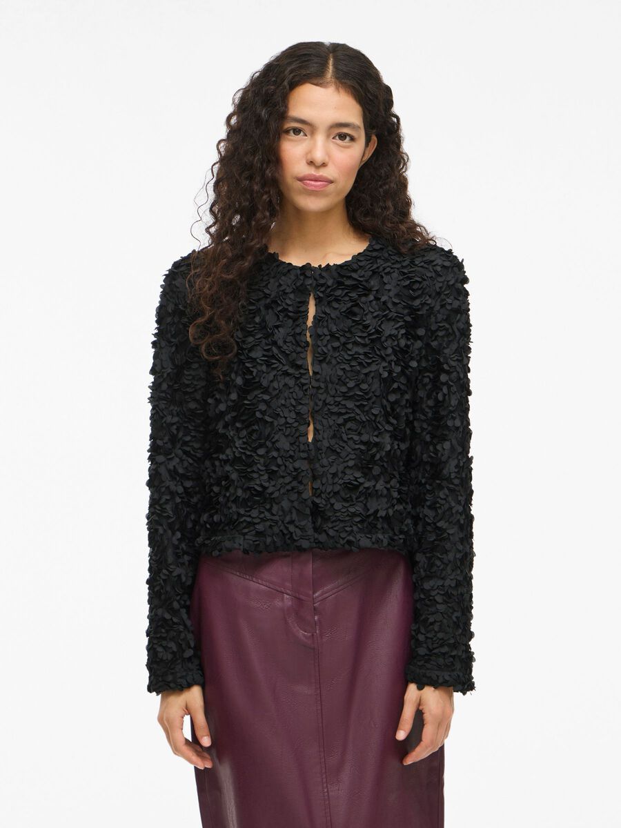 Rosie Textured Cardigan (Black Beauty)