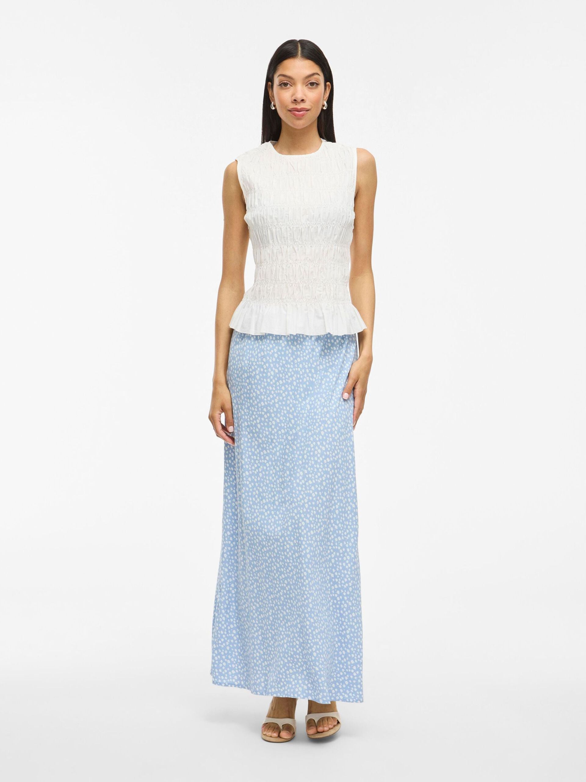 Sky Maxi Skirt (Kentucky Blue/White Flower)