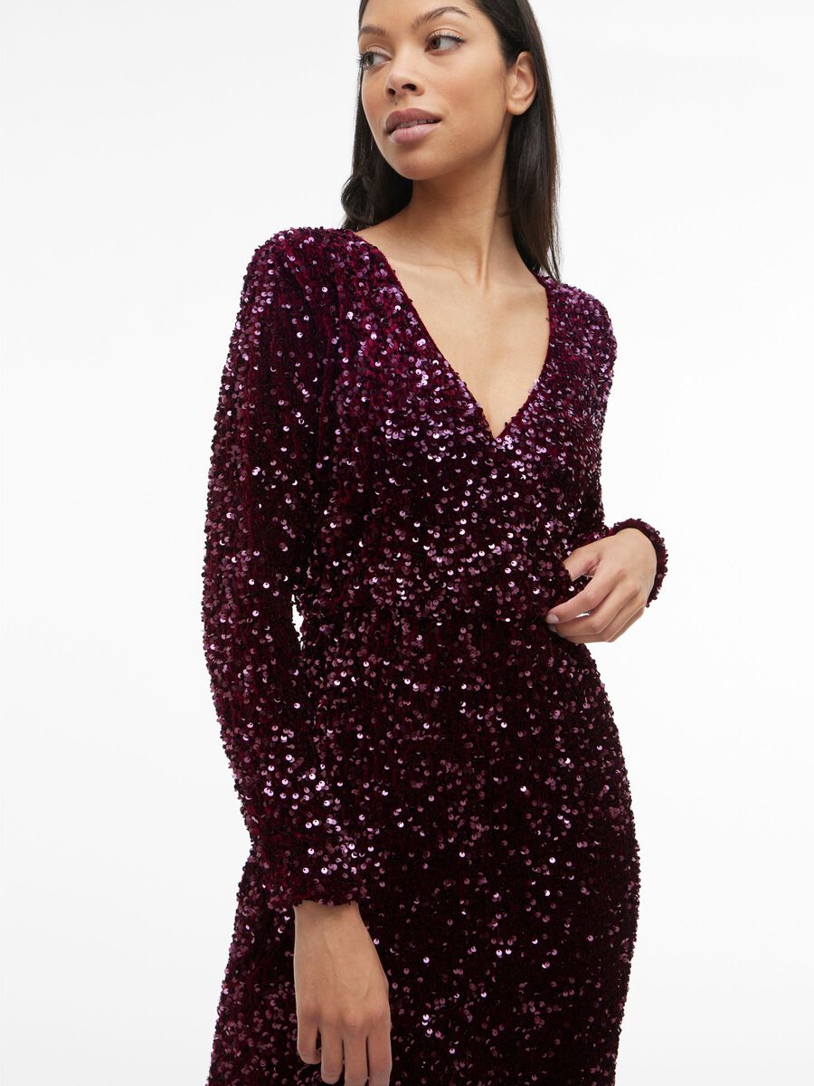 Faith Sequin Midi Dress (Fig)