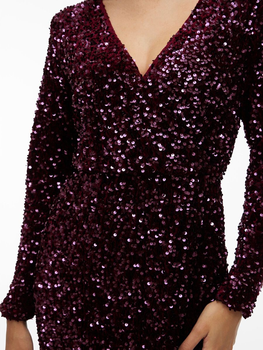 Faith Sequin Midi Dress (Fig)
