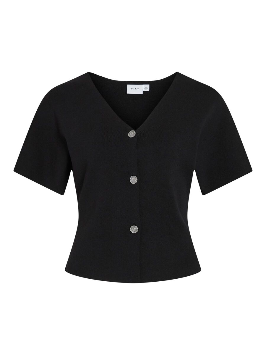 Sway Short Sleeve Knitted Cardigan (Black Beauty)