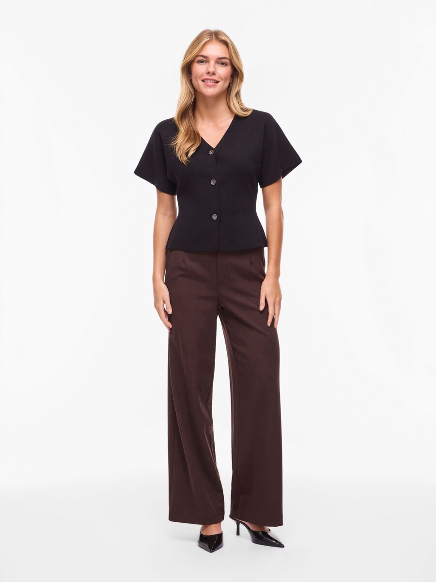 Sway Short Sleeve Knitted Cardigan (Black Beauty)