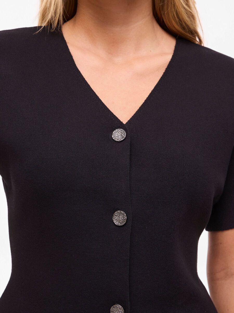 Sway Short Sleeve Knitted Cardigan (Black Beauty)