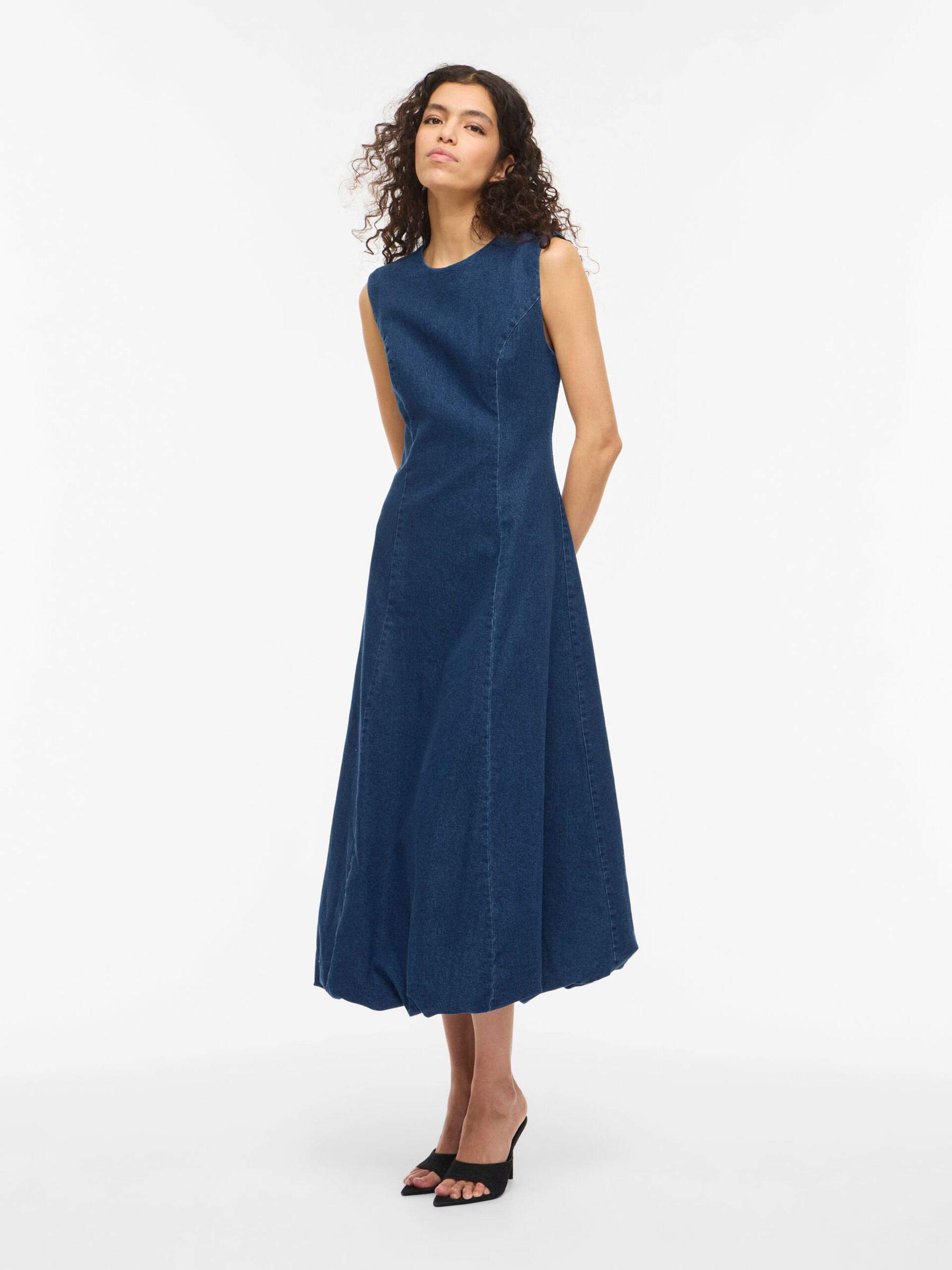 Amanda Denim Ankle Dress (Dark Blue Denim)