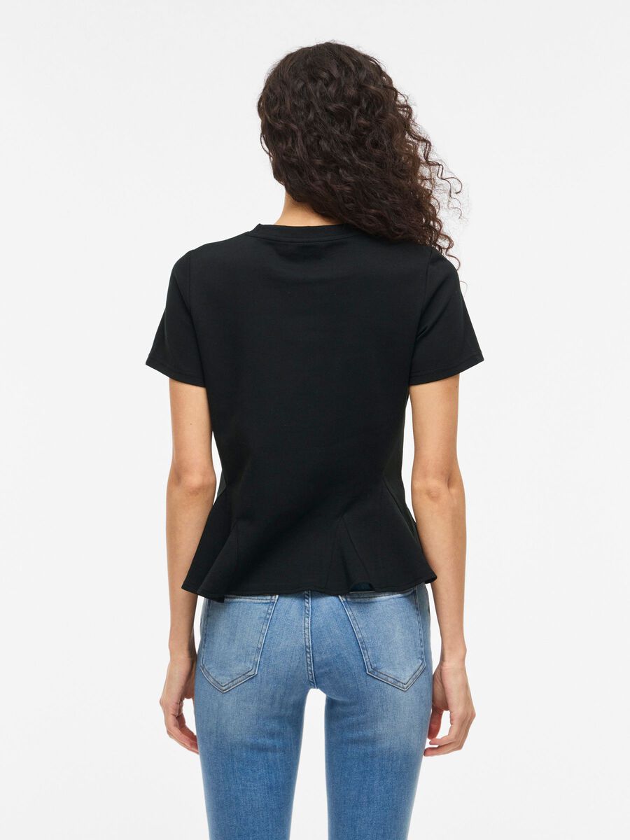Mera Peplum T-Shirt (Black Beauty)