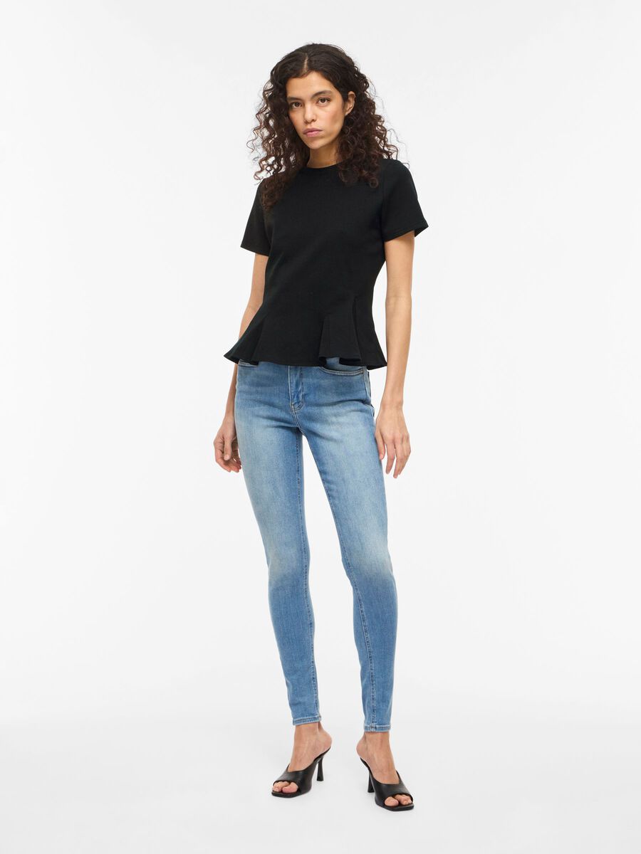 Mera Peplum T-Shirt (Black Beauty)