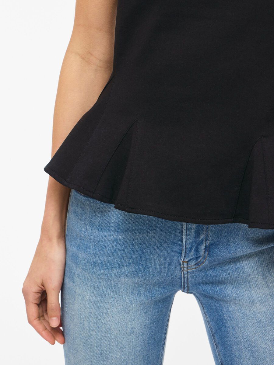 Mera Peplum T-Shirt (Black Beauty)