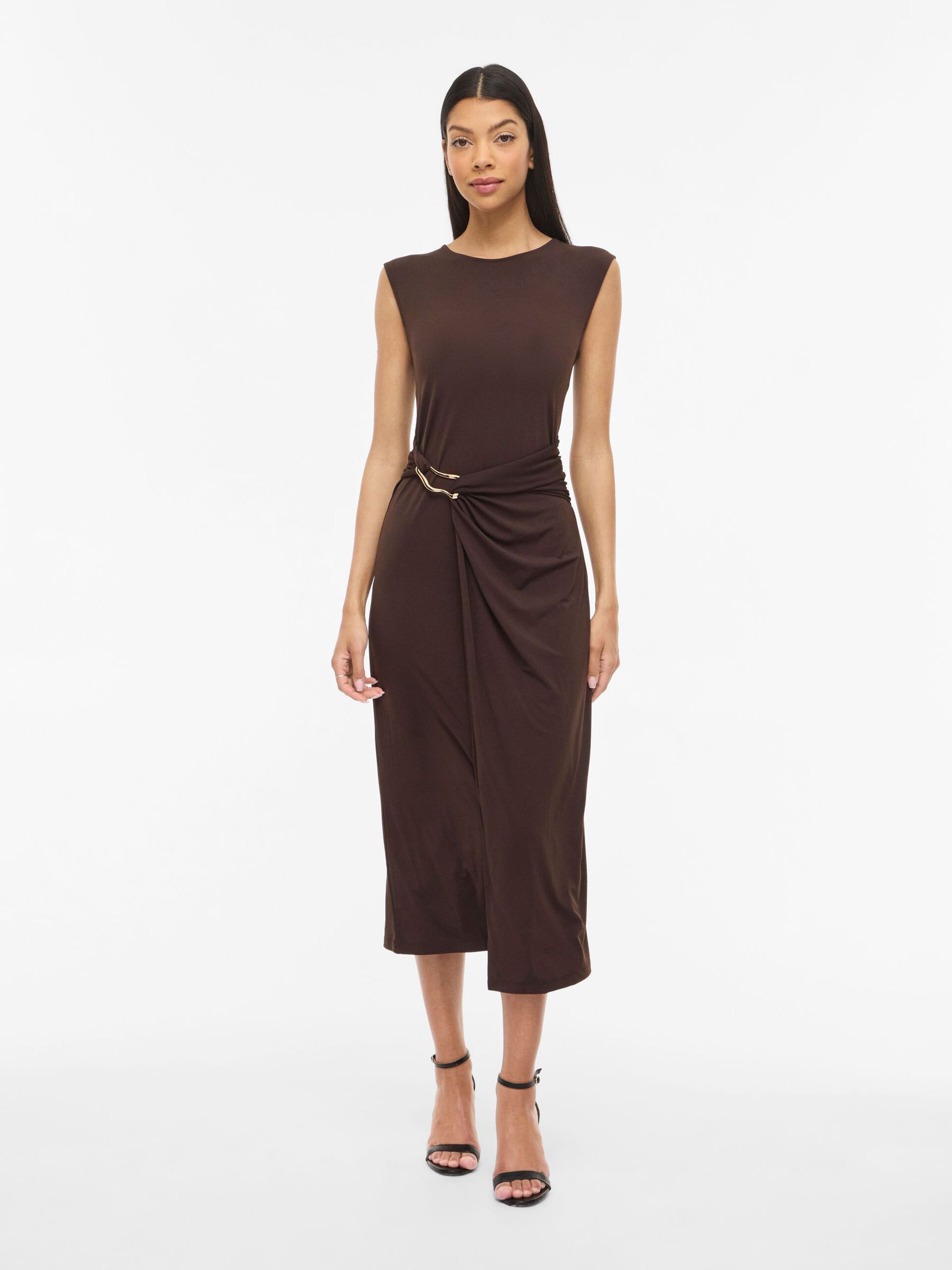 Justine Midi Dress (Brown)