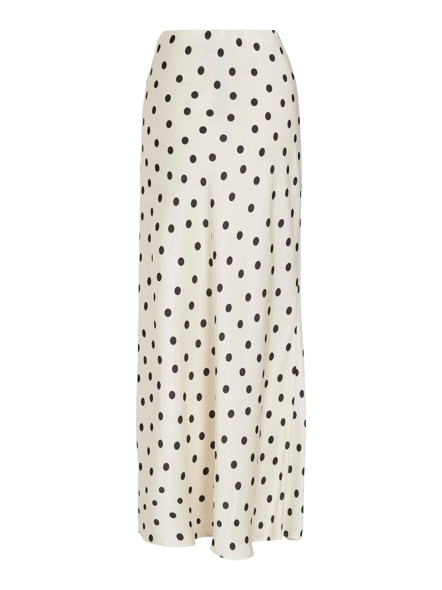 Kylie High Waisted Maxi Skirt (Birch/Dots)