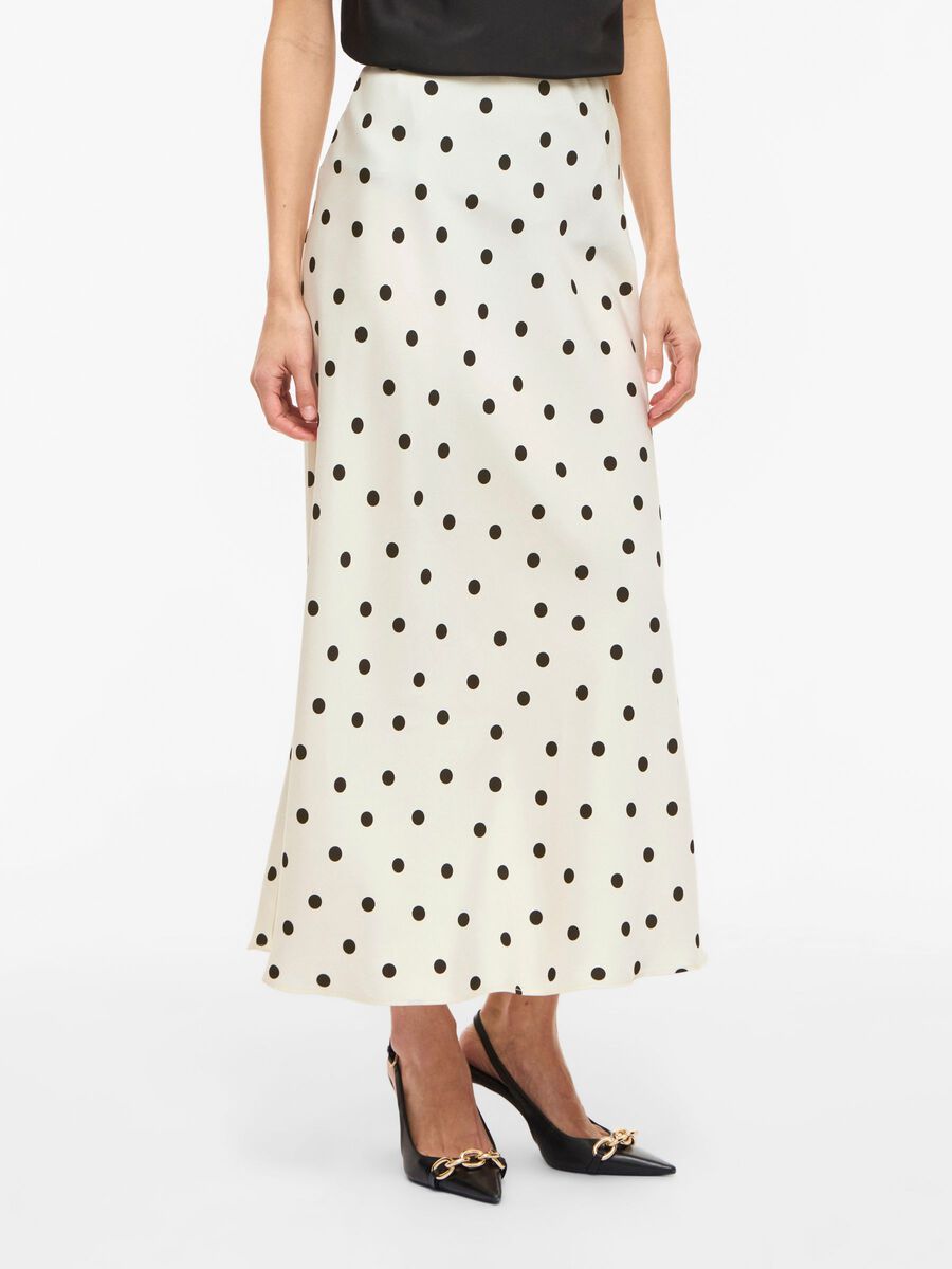 Kylie High Waisted Maxi Skirt (Birch/Dots)