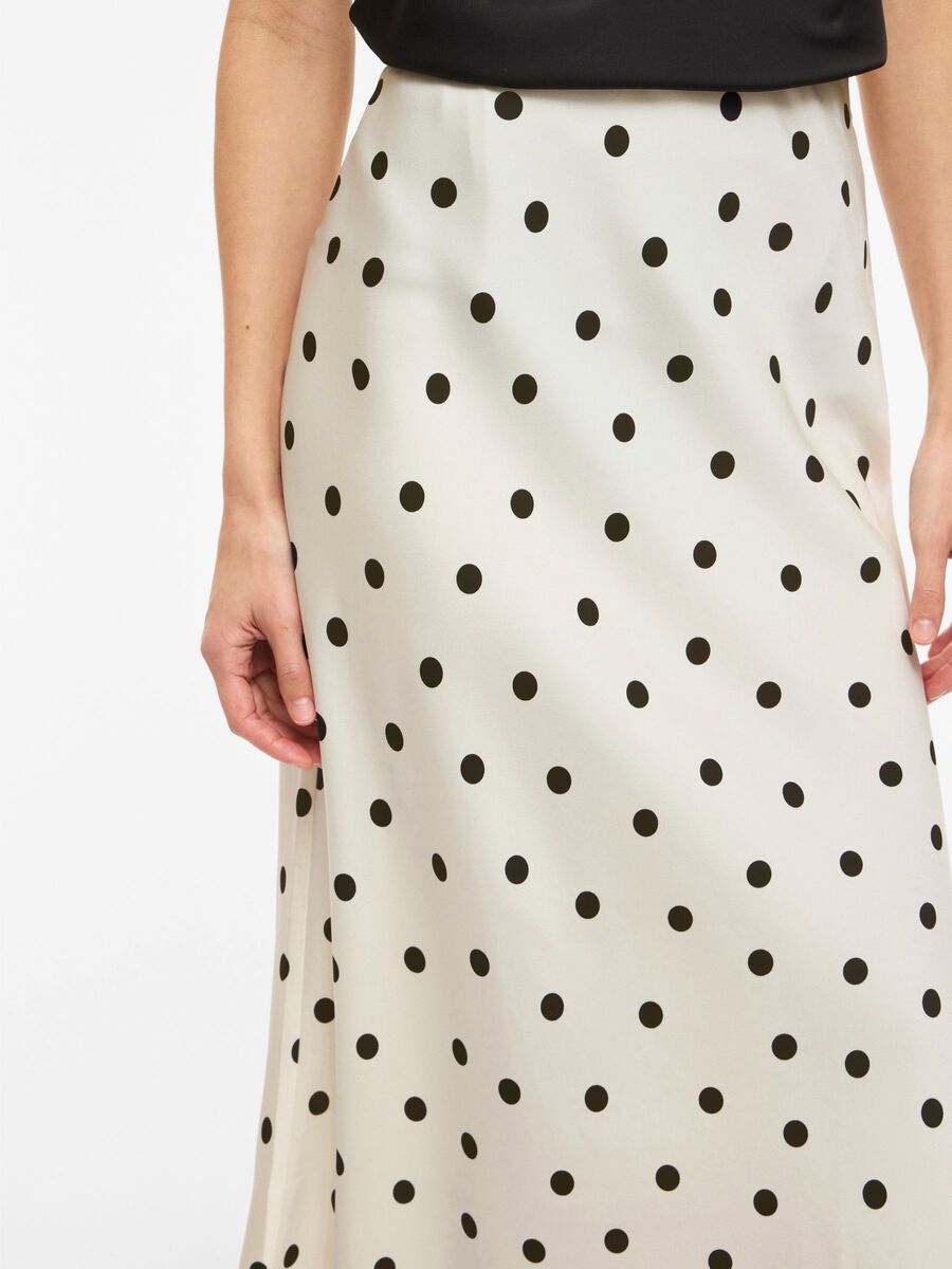 Kylie High Waisted Maxi Skirt (Birch/Dots)