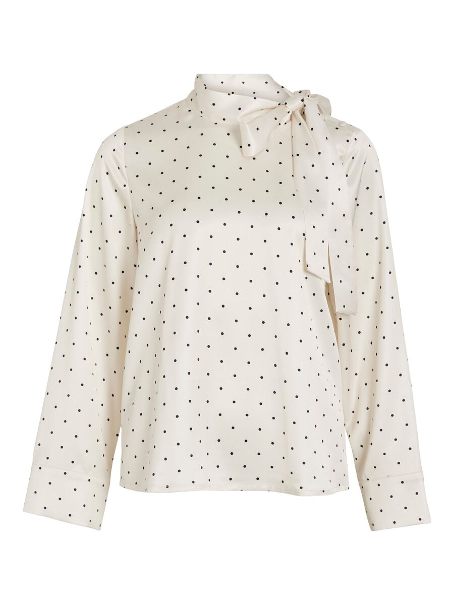 Fadia Bow Top (Cloud Dancer/Black Dots)
