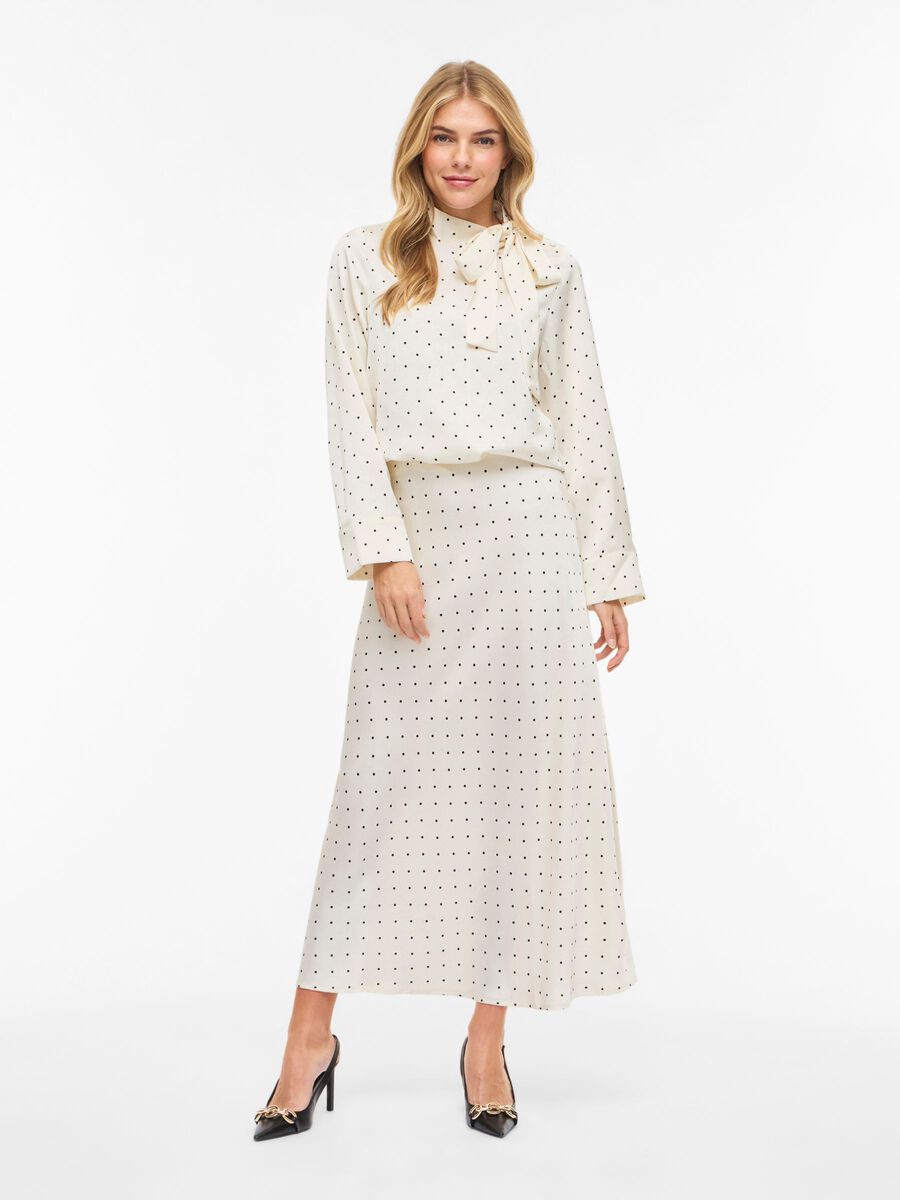 Fadia Bow Top (Cloud Dancer/Black Dots)