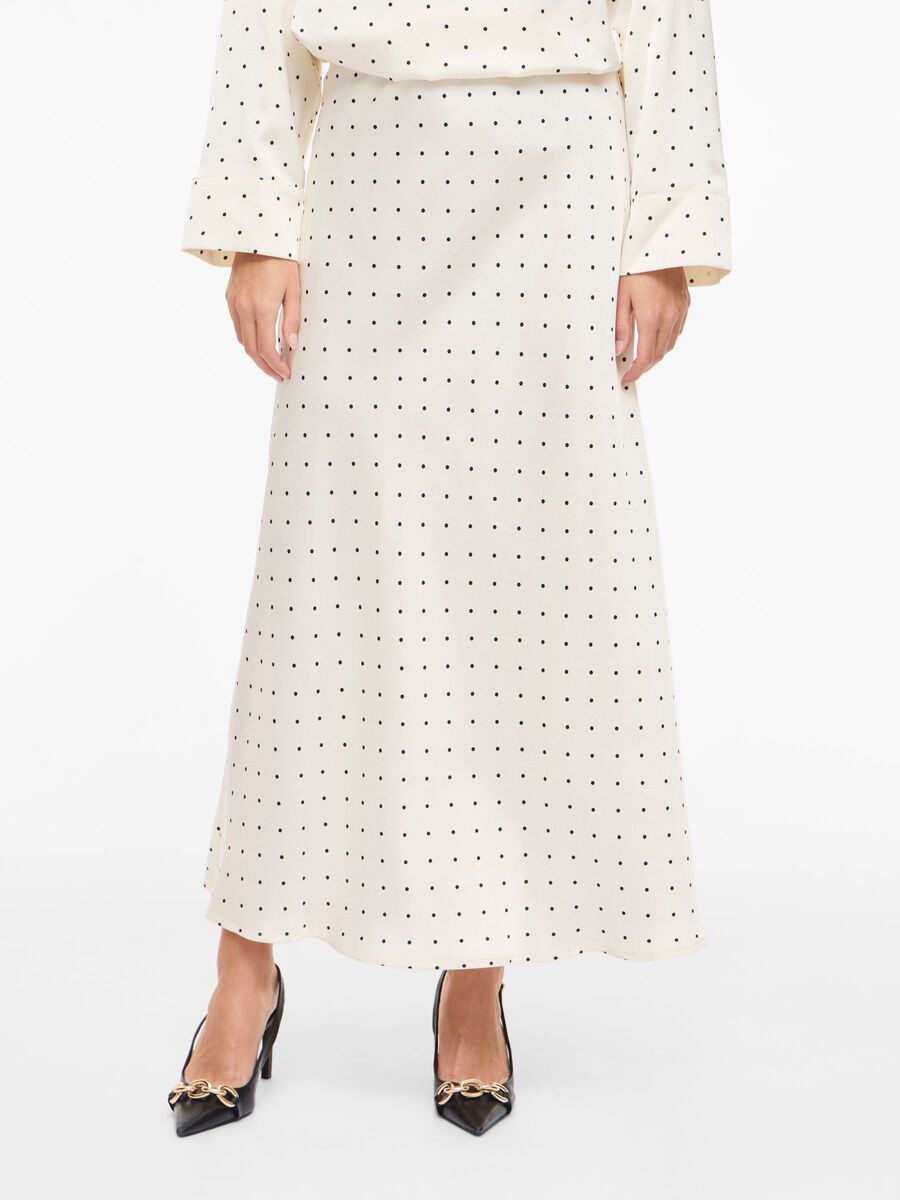 Fia Midi Skirt (Cloud Dancer/Black Dots)