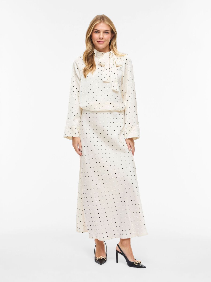 Fia Midi Skirt (Cloud Dancer/Black Dots)