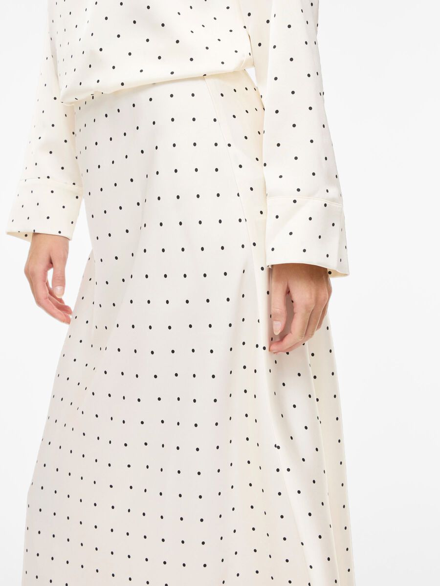 Fia Midi Skirt (Cloud Dancer/Black Dots)