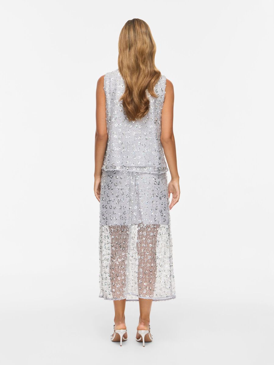 Liza Midi Skirt (Silver)