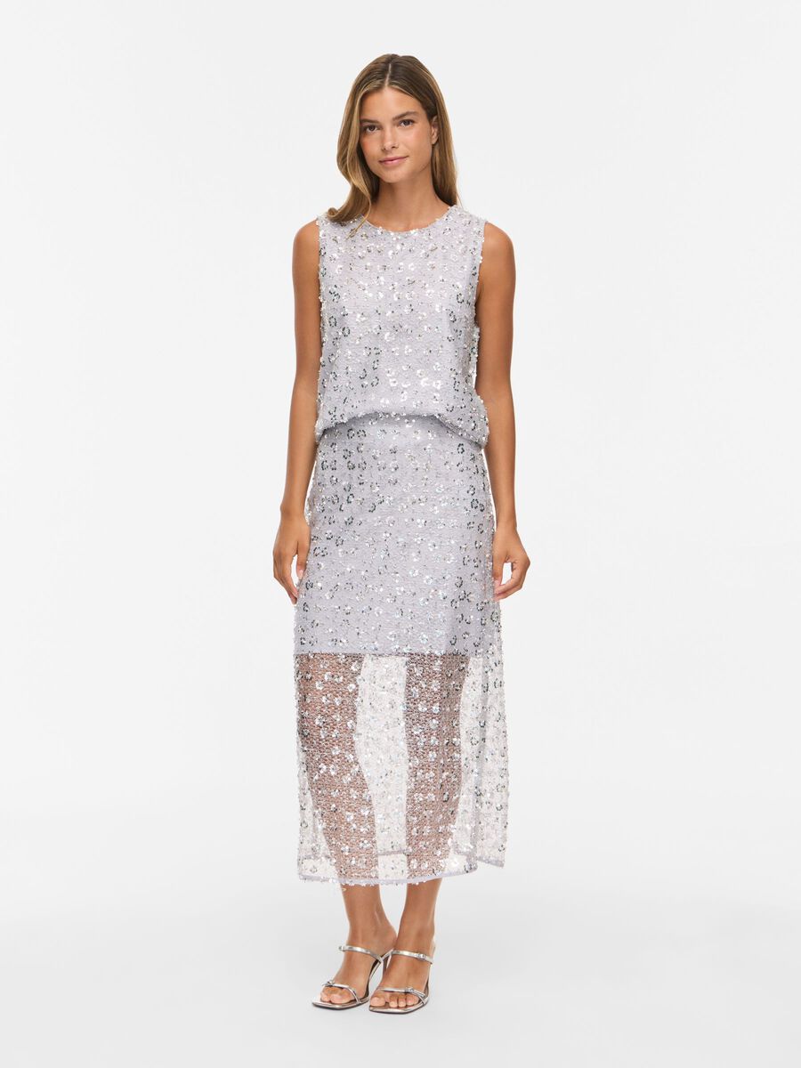 Liza Midi Skirt (Silver)