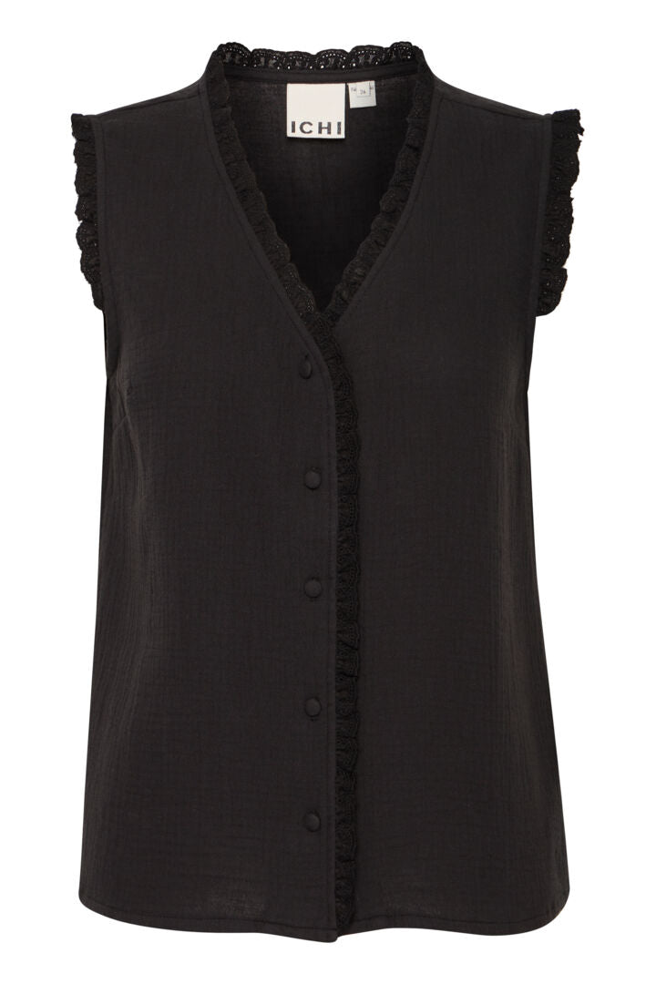 Maria Sleeveless Top (Black)