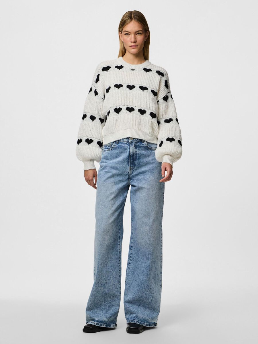 Nove Knit Jumper (Cloud Dancer/Black Heart)