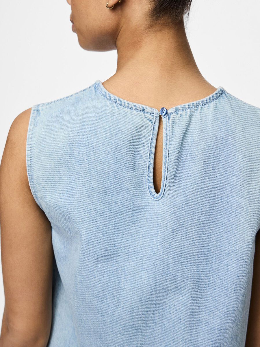 Flora Denim Dress (Light Blue)