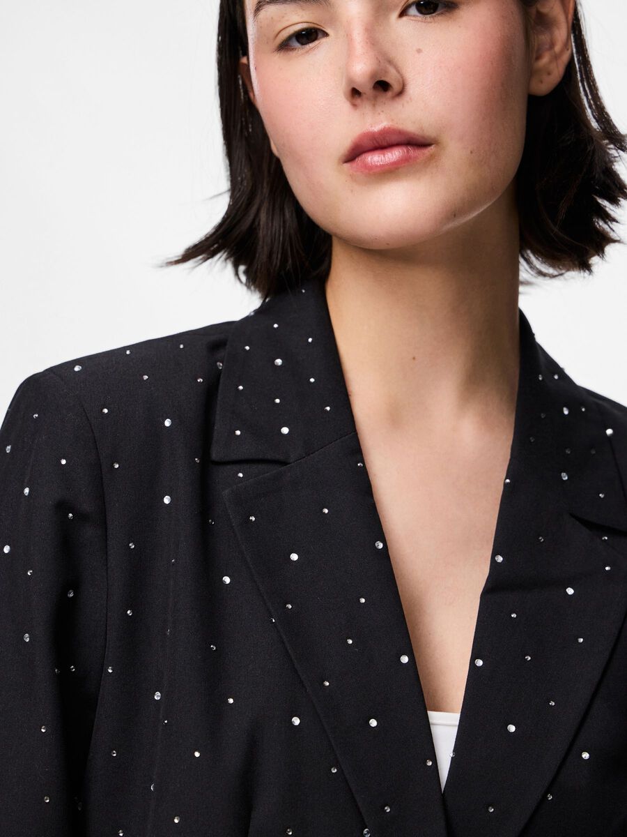 Michelle Rhinestone Blazer (Black)