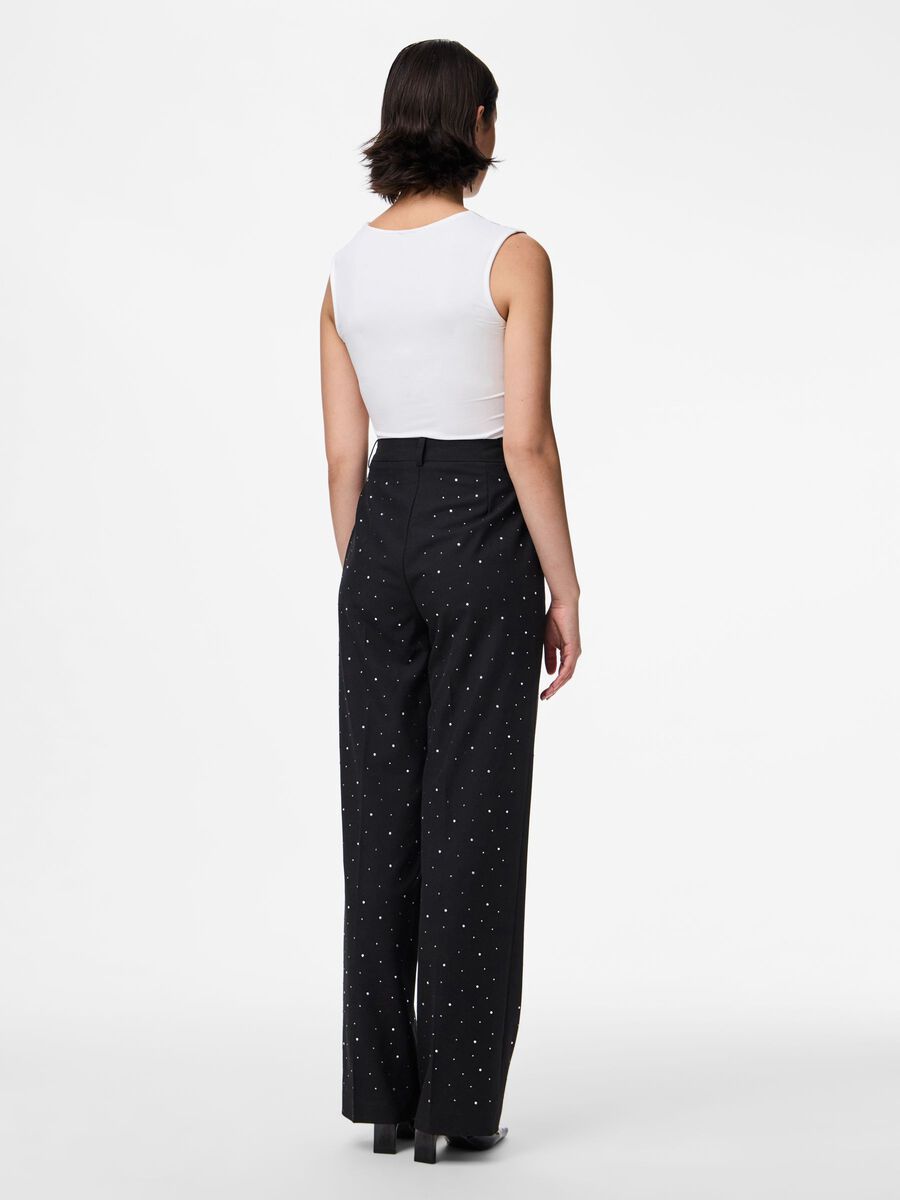 Mila Rhinestone Pants (Black)