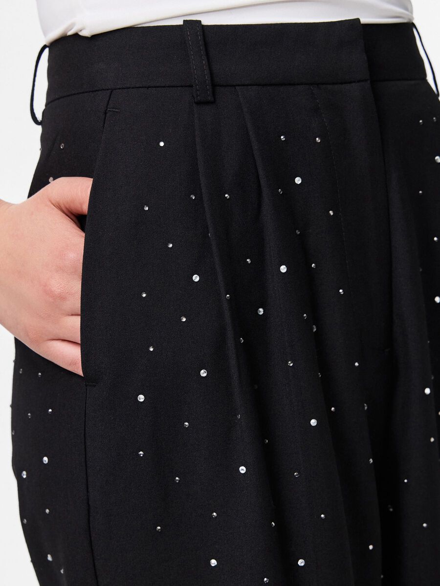 Mila Rhinestone Pants (Black)