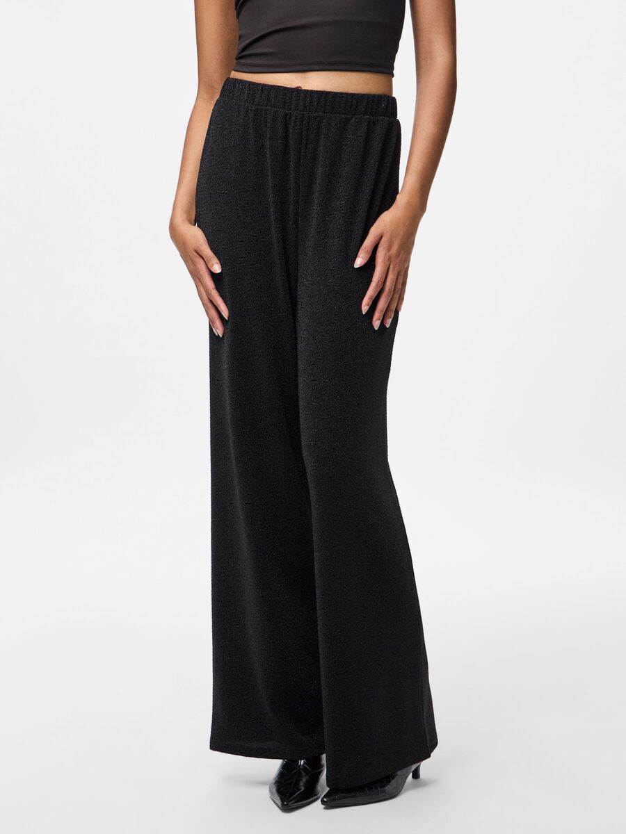 Ana Glitter Wide Leg Pants (Black/Black Lure)