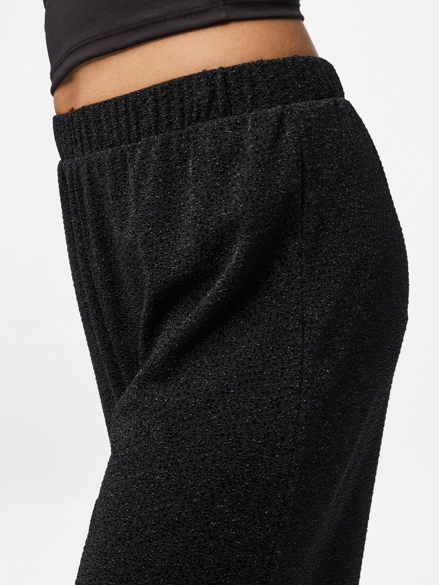 Ana Glitter Wide Leg Pants (Black/Black Lure)