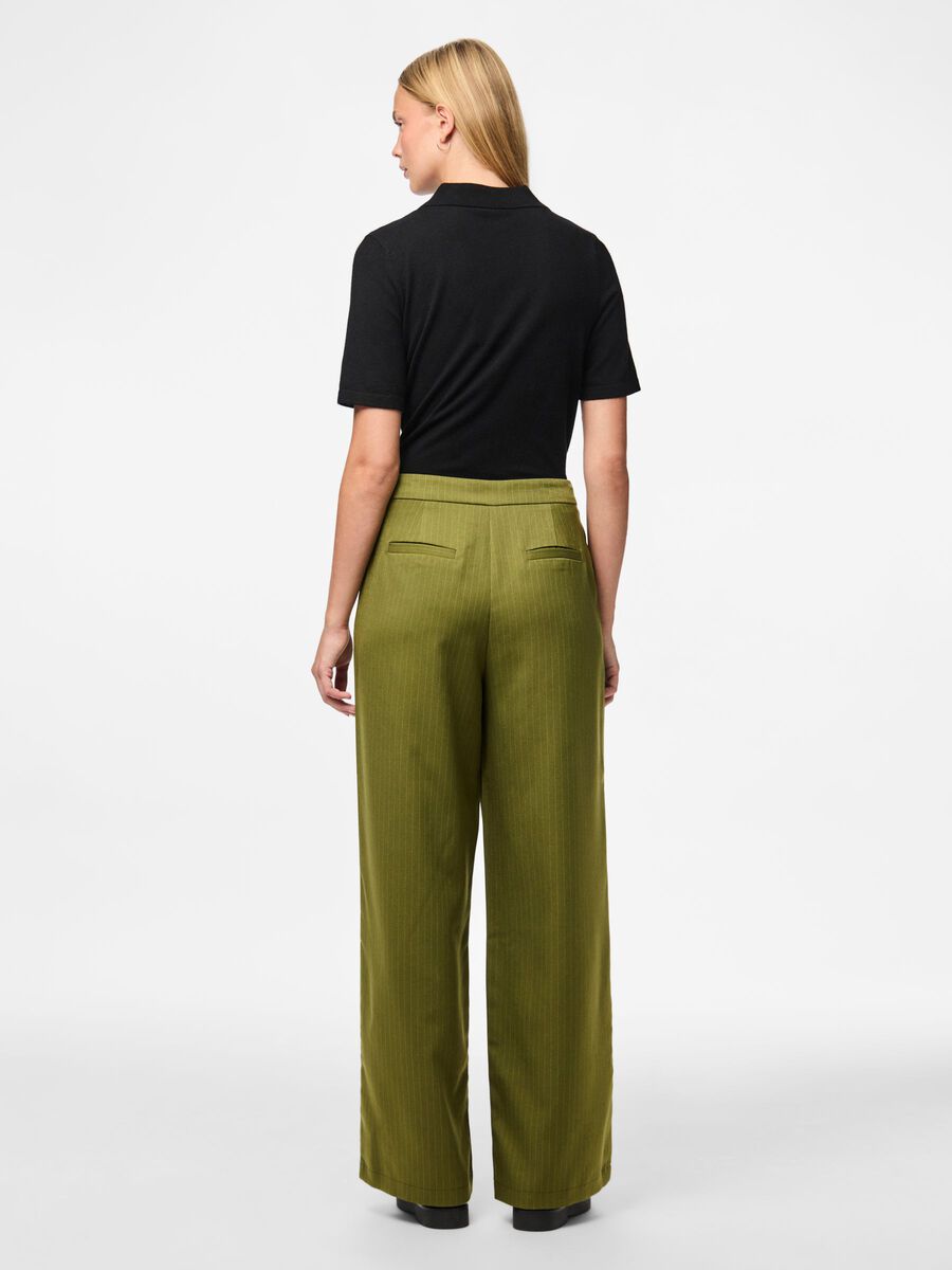 Faye Pinstripe Pants (Sphagnum)
