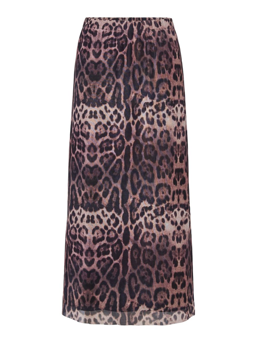 Ada High Waist Ankle Skirt (Black Leo)