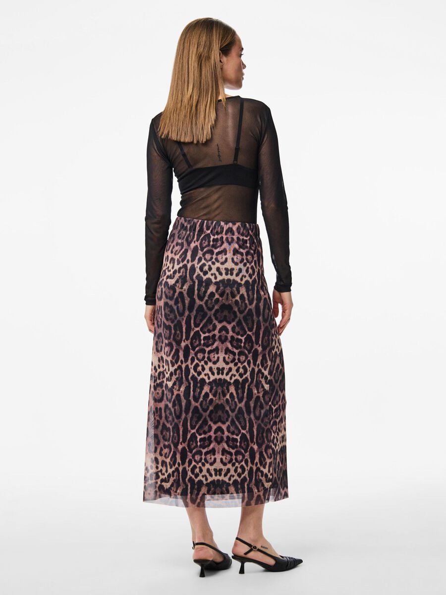 Ada High Waist Ankle Skirt (Black Leo)