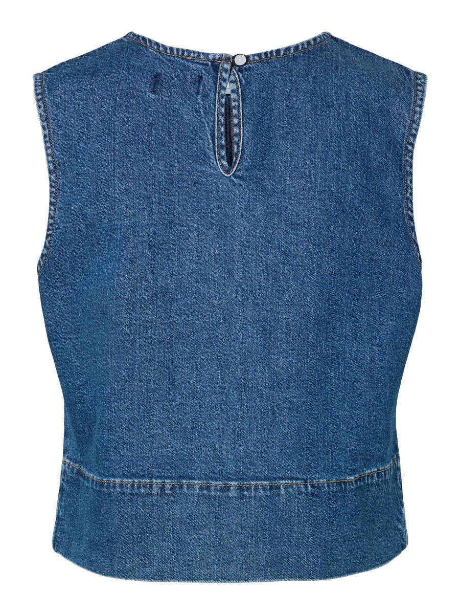 Kassy Sleeveless Top (Mid Blue Denim)