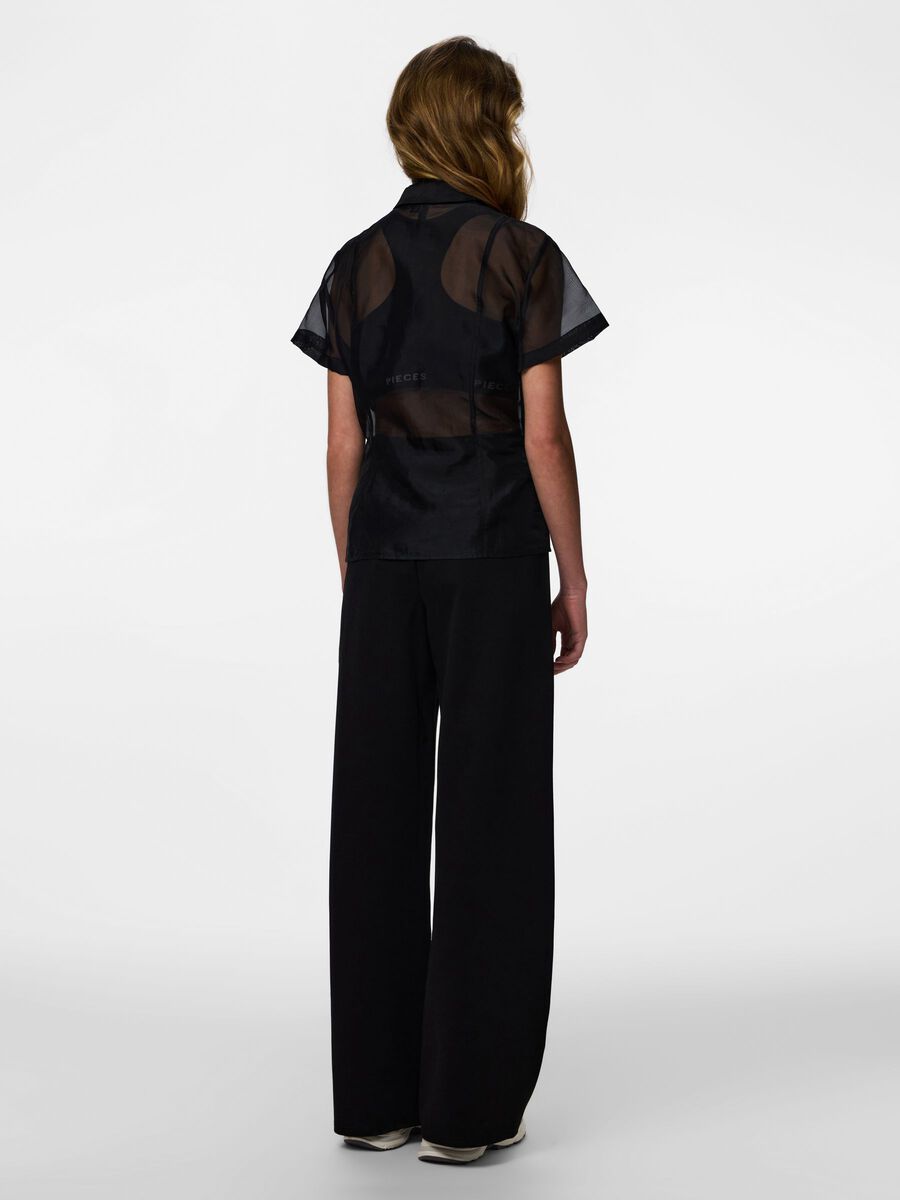 Hallie Wide Leg Trousers (Black)