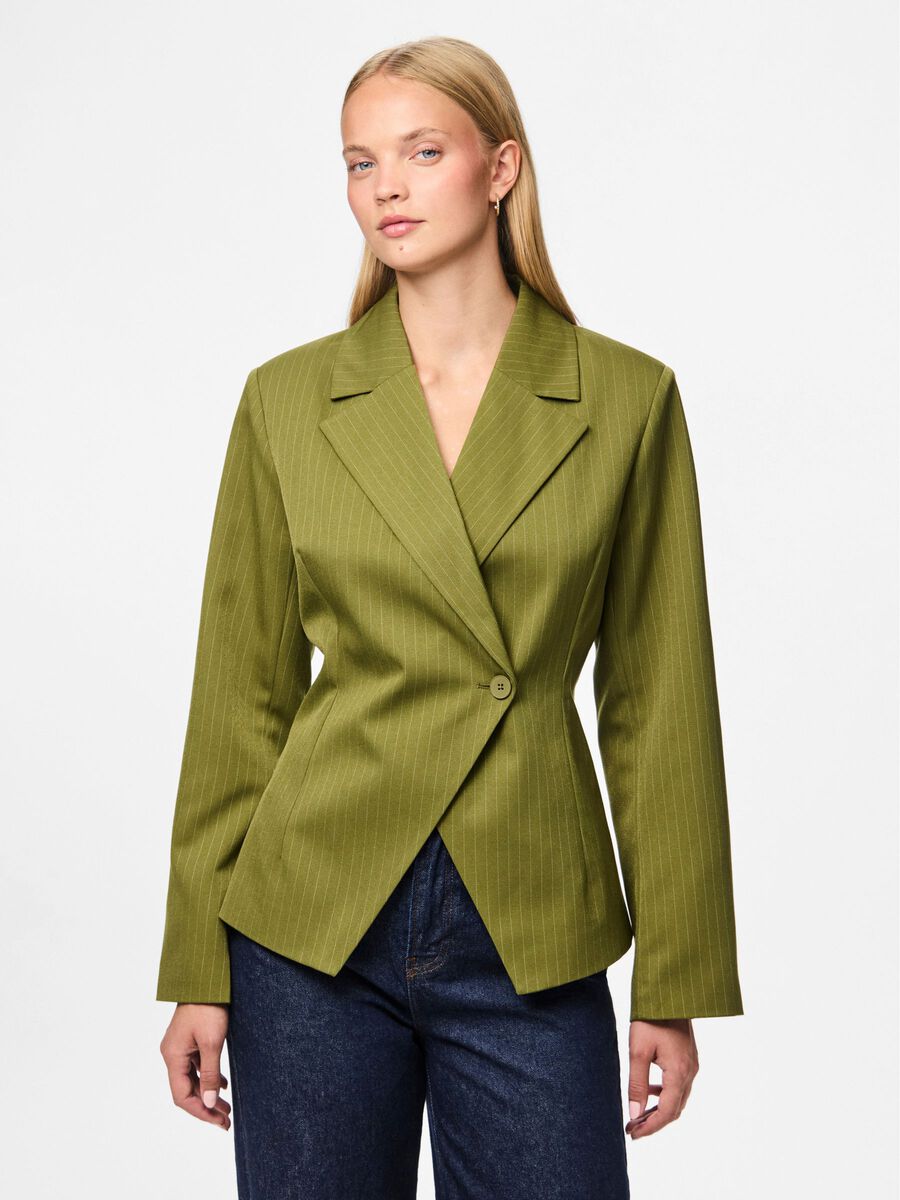 Faye Pinstripe Blazer (Sphagnum)