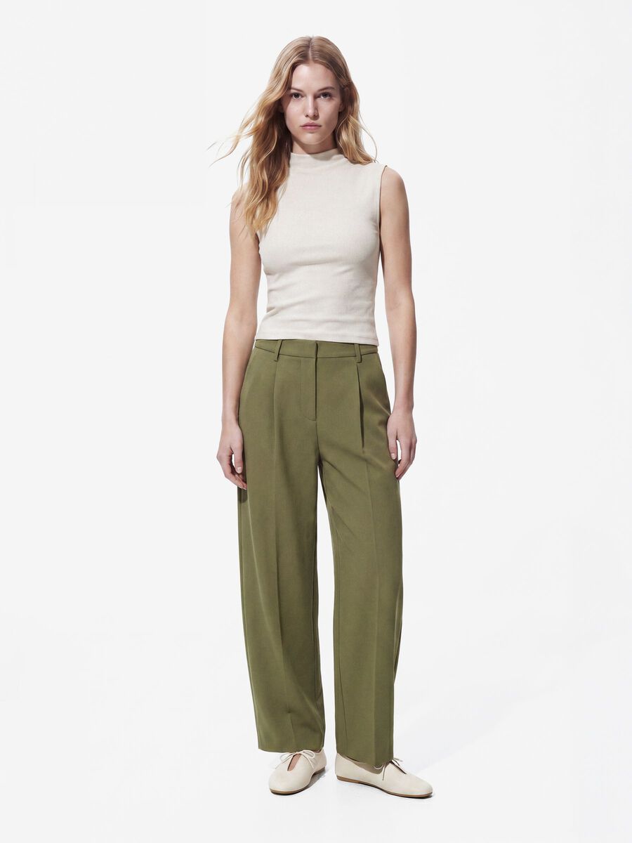 Ellie Barrel Leg Pants (Sphagnum)