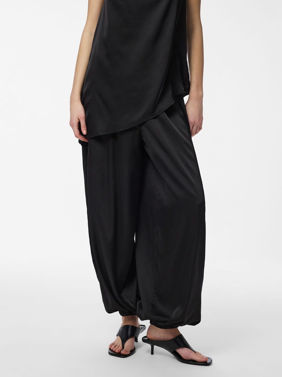 Festa Satin Balloon Pants (Black)